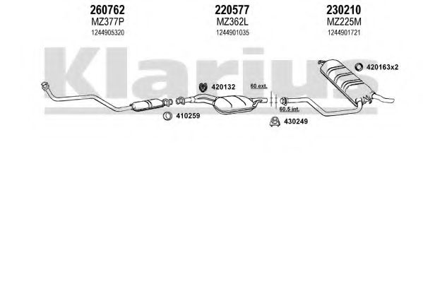 Система выпуска ОГ KLARIUS 600317E