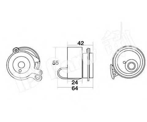 Устройство для натяжения ремня, ремень ГРМ IPS Parts ITB-6423