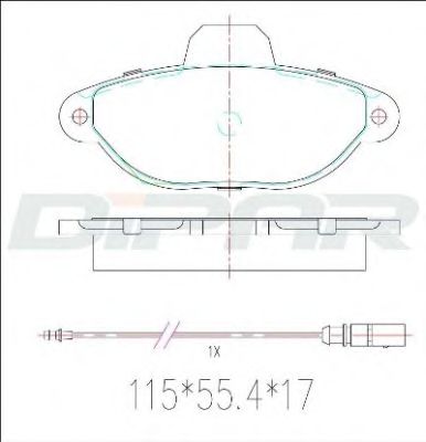 Комплект тормозных колодок, дисковый тормоз DITAS DFB2655