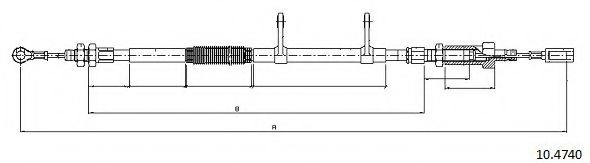 Трос, стояночная тормозная система CABOR 10.4740