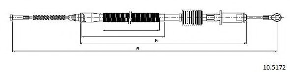 Трос, стояночная тормозная система CABOR 10.5172