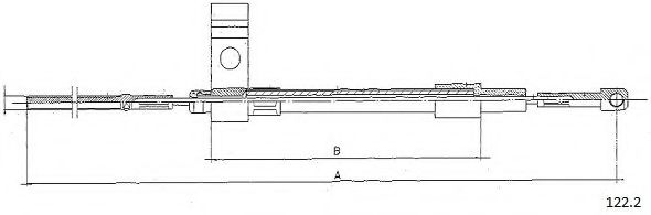 Трос, управление сцеплением CABOR 1222