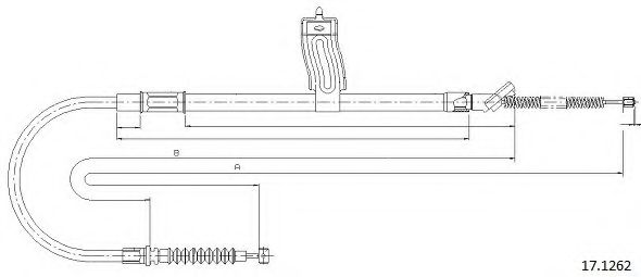 Трос, стояночная тормозная система CABOR 17.1262