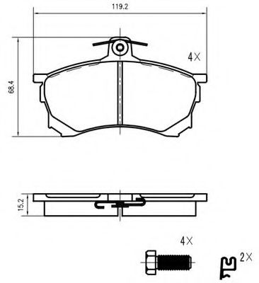 Комплект тормозных колодок, дисковый тормоз VEMA K405300