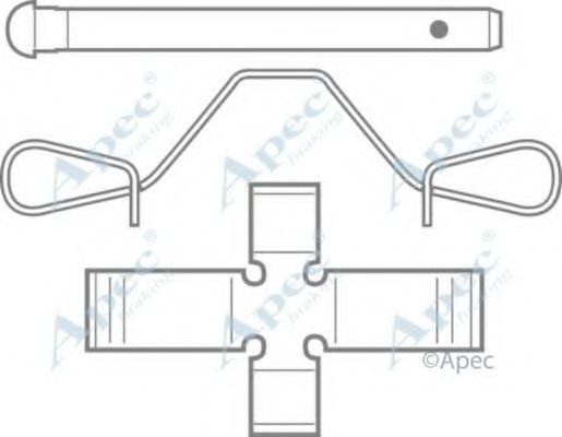 Комплектующие, тормозные колодки APEC braking KIT255