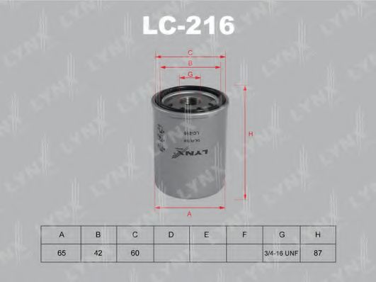 Масляный фильтр LYNXauto LC-216