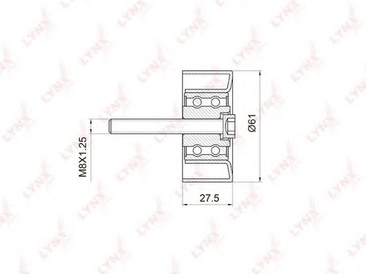 Паразитный / Ведущий ролик, зубчатый ремень LYNXauto PB-3027