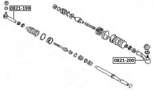 Наконечник поперечной рулевой тяги ASVA 0821-199