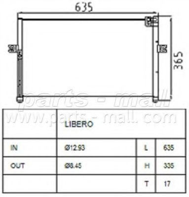 Конденсатор, кондиционер PARTS-MALL PXNCA-074
