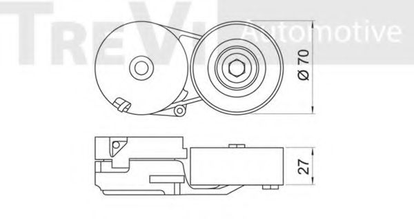 Натяжная планка, поликлиновой ремень TREVI AUTOMOTIVE TA2017