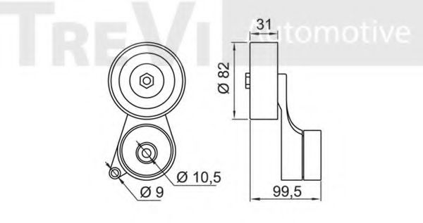 Натяжная планка, поликлиновой ремень TREVI AUTOMOTIVE T2442