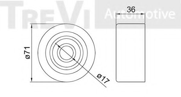 Паразитный / ведущий ролик, поликлиновой ремень TREVI AUTOMOTIVE A976
