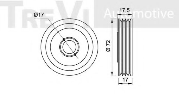 Натяжной ролик, поликлиновой  ремень TREVI AUTOMOTIVE TA1150