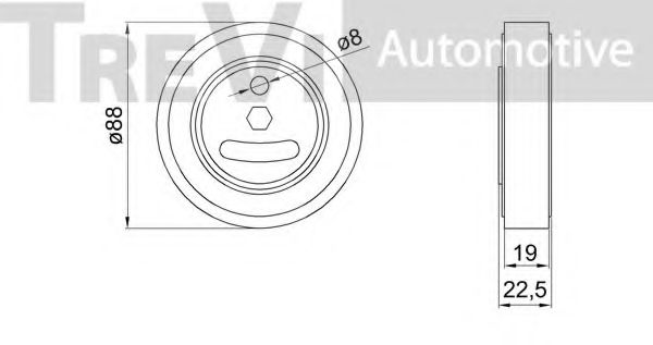 Натяжной ролик, поликлиновой  ремень TREVI AUTOMOTIVE TA2178