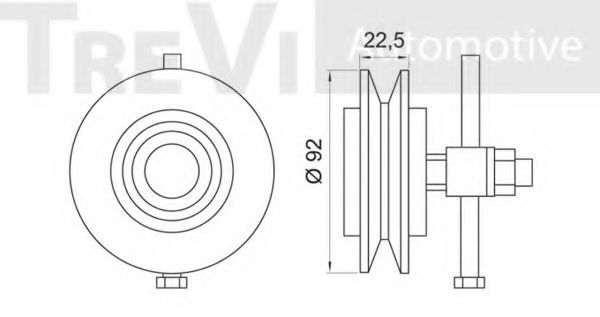Натяжной ролик, поликлиновой  ремень TREVI AUTOMOTIVE A1414
