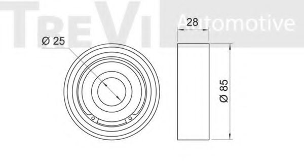 Паразитный / ведущий ролик, поликлиновой ремень TREVI AUTOMOTIVE A1625
