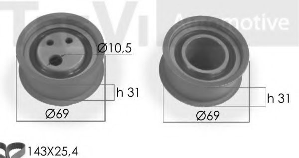 Комплект ремня ГРМ TREVI AUTOMOTIVE KD1051