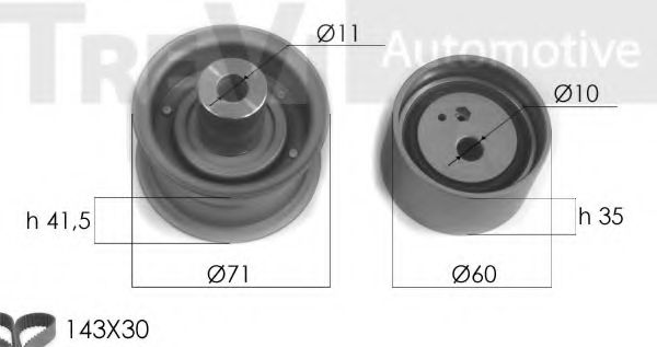 Комплект ремня ГРМ TREVI AUTOMOTIVE KD1145