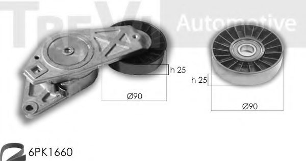 Поликлиновой ременный комплект TREVI AUTOMOTIVE KA1017