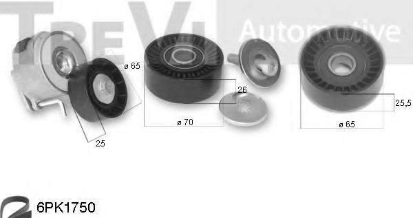Поликлиновой ременный комплект TREVI AUTOMOTIVE KA1208