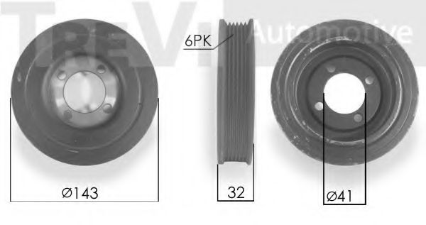 Ременный шкив, коленчатый вал TREVI AUTOMOTIVE P975
