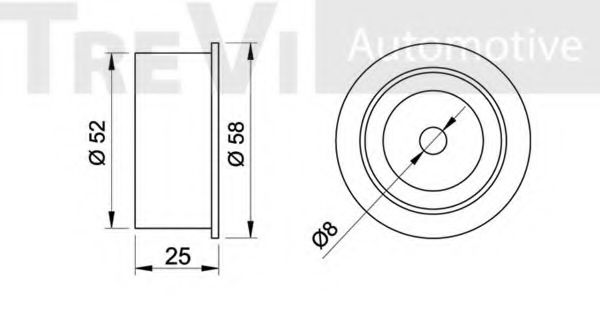 Паразитный / Ведущий ролик, зубчатый ремень TREVI AUTOMOTIVE T1200