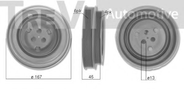 Ременный шкив, коленчатый вал TREVI AUTOMOTIVE PC1095