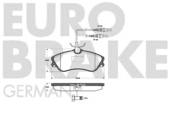 Комплект тормозных колодок, дисковый тормоз EUROBRAKE 5502221937