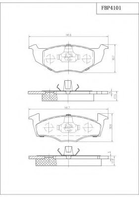 Комплект тормозных колодок, дисковый тормоз FI.BA FBP4101