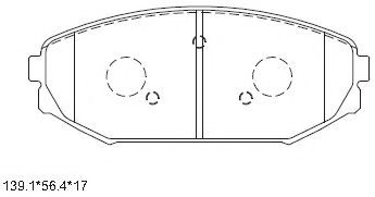 Комплект тормозных колодок, дисковый тормоз ASIMCO KD1796F