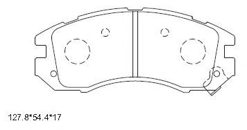 Комплект тормозных колодок, дисковый тормоз ASIMCO KD3721
