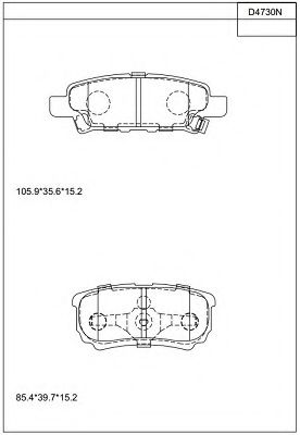 Комплект тормозных колодок, дисковый тормоз ASIMCO KD4730N