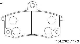 Комплект тормозных колодок, дисковый тормоз ASIMCO KD8702N