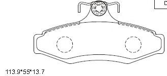 Комплект тормозных колодок, дисковый тормоз ASIMCO KD9754