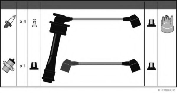 Комплект проводов зажигания HERTH+BUSS JAKOPARTS J5382035