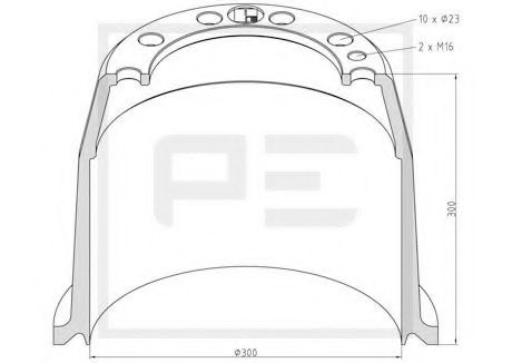 Тормозной барабан PE Automotive 056.619-00A