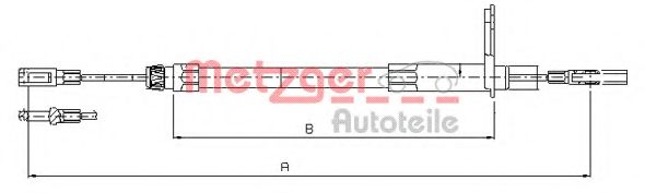 Трос, стояночная тормозная система METZGER 10.9431