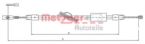 Трос, стояночная тормозная система METZGER 10.9437