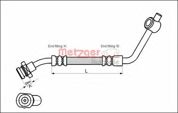 Тормозной шланг METZGER 4112529