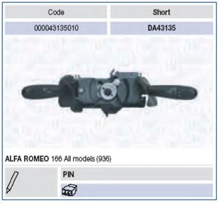 Выключатель на колонке рулевого управления MAGNETI MARELLI 43135