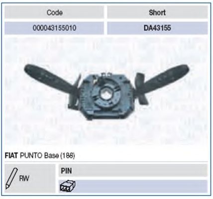 Выключатель на колонке рулевого управления MAGNETI MARELLI 43155