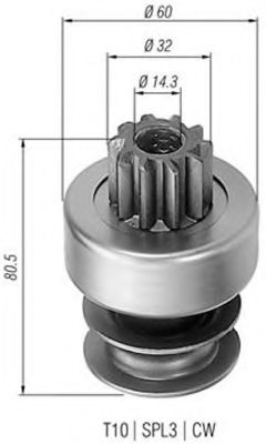 Ведущая шестерня, стартер MAGNETI MARELLI 940113020132