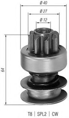 Ведущая шестерня, стартер MAGNETI MARELLI 940113020225