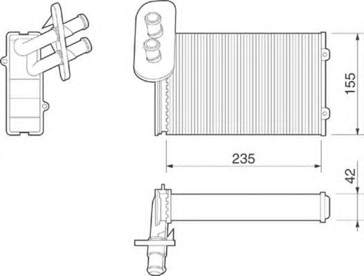 Теплообменник, отопление салона MAGNETI MARELLI 350218211000