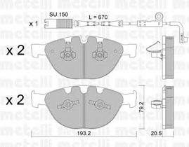 Комплект тормозных колодок, дисковый тормоз METELLI 22-0772-0K