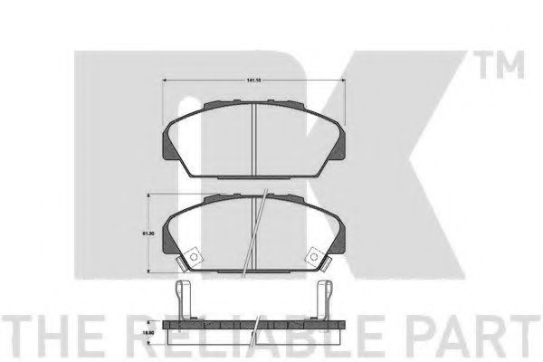 Комплект тормозных колодок, дисковый тормоз NK 222628