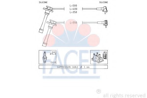 Комплект проводов зажигания FACET 4.9209