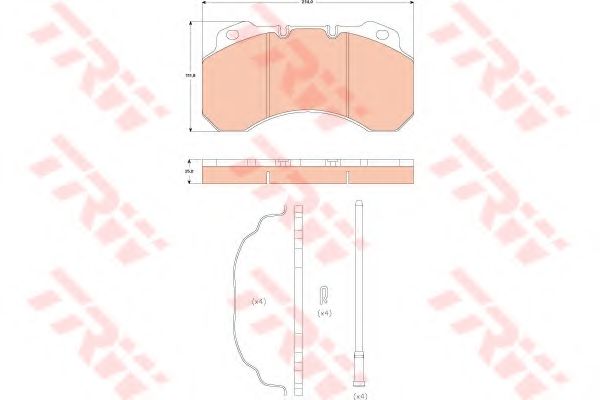 Комплект тормозных колодок, дисковый тормоз TRW 29099