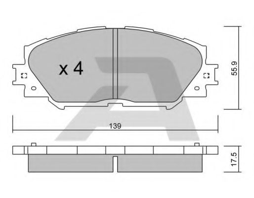 Комплект тормозных колодок, дисковый тормоз AISIN BPTO-1007