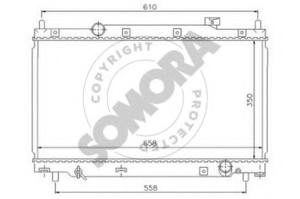 Радиатор, охлаждение двигателя SOMORA 121340A